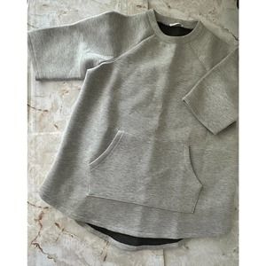 Zara Light Gray Boxy Short-Sleeve Sweatshirt